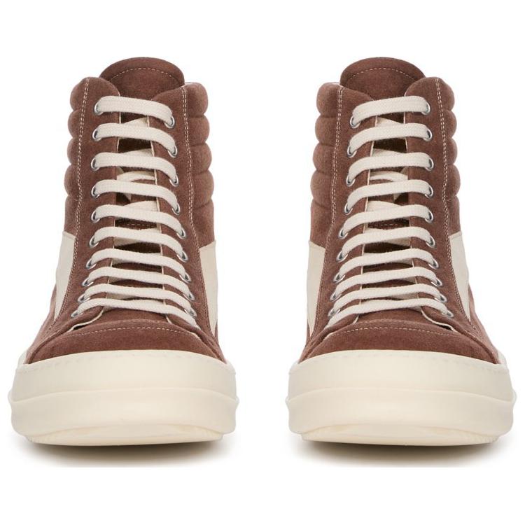 Высокие скейтерские кроссовки мужские коричневые Rick Owens DRKSHDW — фото 3