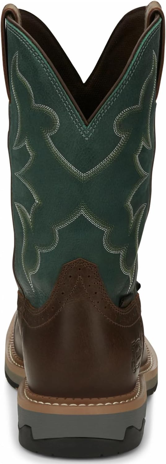 Мужские ботинки Justin Men's Boot Barn Carbide водонепроницаемые западные рабочие с композитным носком - Mj2205, коричневый — фото 4