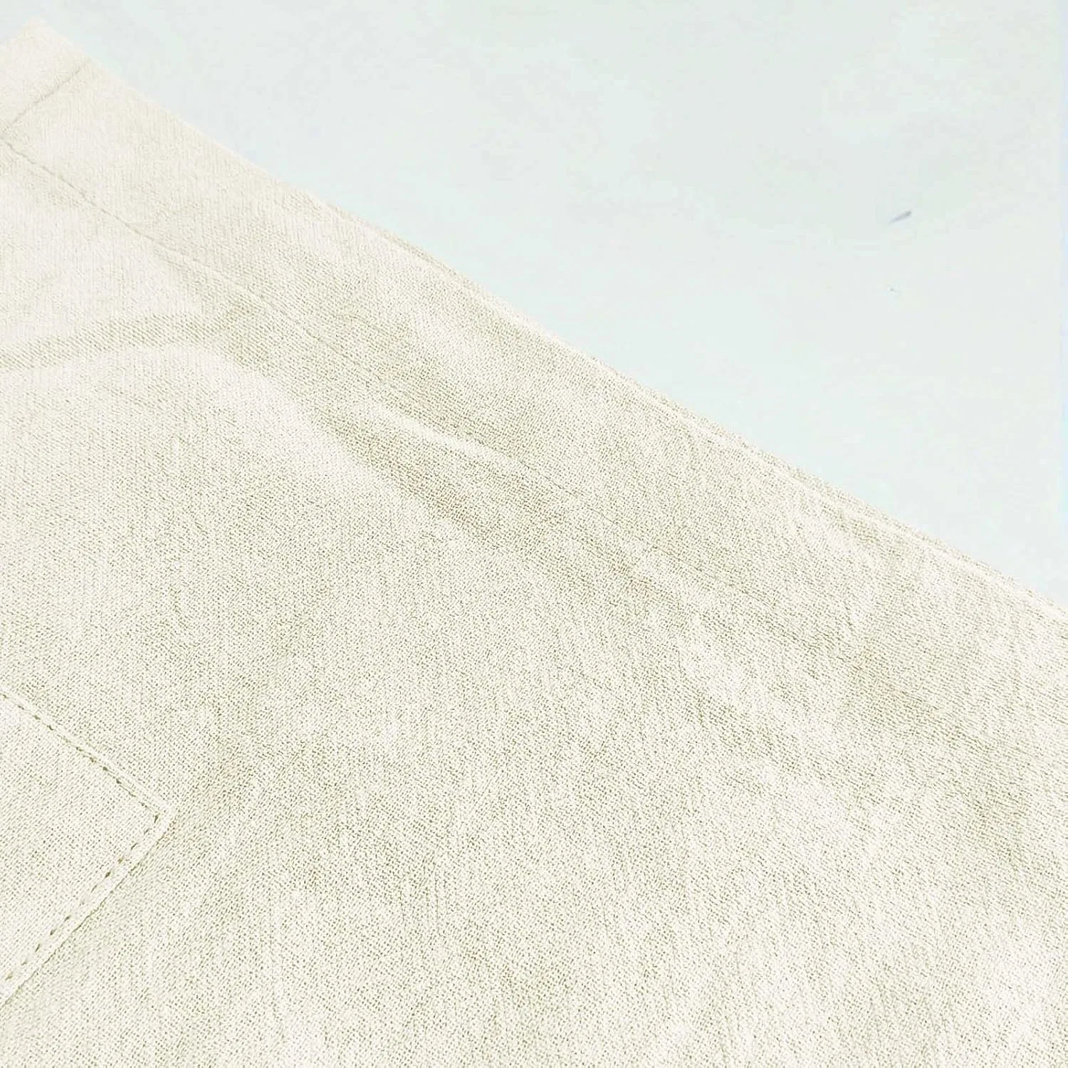 Шорты карго мужские, хлопок лён, свободный крой, цвет Beige — фото 4