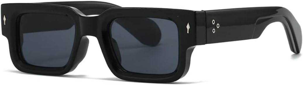 

Классические модные дизайнерские солнцезащитные очки с заклепками для женщин и мужчин, роскошные винтажные панк-очки, популярные модели с защитой от УФ-излучения UV400 SZVVBKK, Black Black