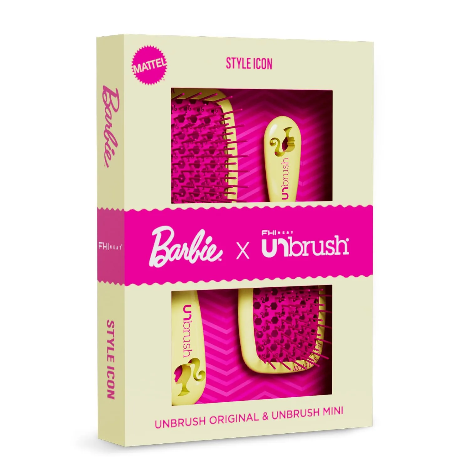 Набор расчесок для распутывания волос UNbrush Barbie - Style Icon - Желтый Fhi Heat, Yellow — фото 2