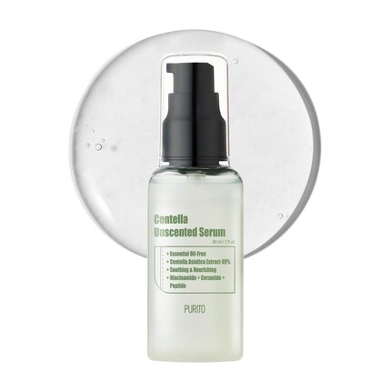 

Centella Unscented Serum 60 мл 2 жидкие унции - восстанавливающая и успокаивающая сыворотка для лица с центеллой азиатской, Purito