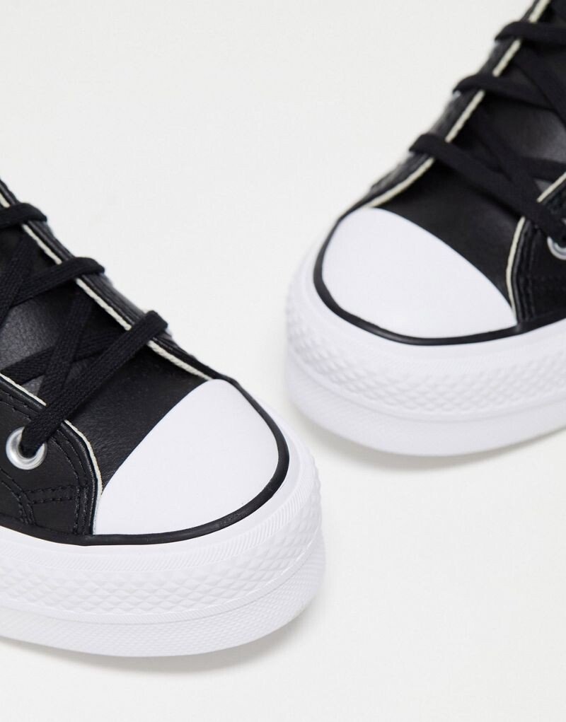 Converse - Chuck Taylor All Star Hi Lift - Высокие кеды из черной кожи — фото 3