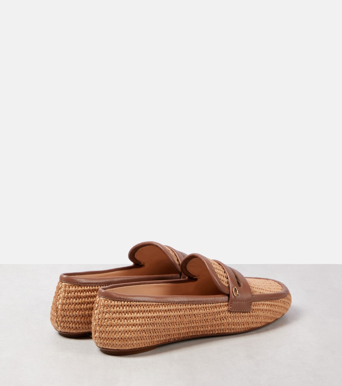 Мокасины из рафии с кожаной отделкой Gianvito Rossi, Cuoio+Cuoio — фото 2