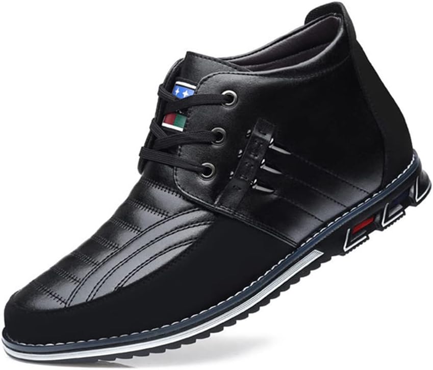 

Мужские повседневные бизнес-кеды лоферы на высокой подошве, удобные для ходьбы, для работы в офисе, кожаные без шнурков, модные лоферы Veslexth, черный