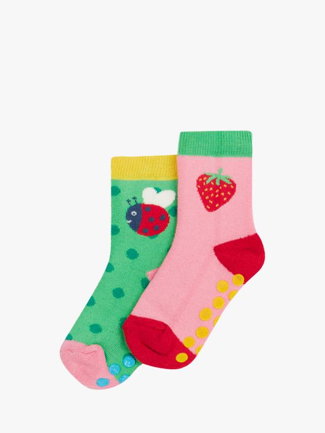 

Детские хлопковые носки с противоскользящими ягодками Frugi, Pack of 2