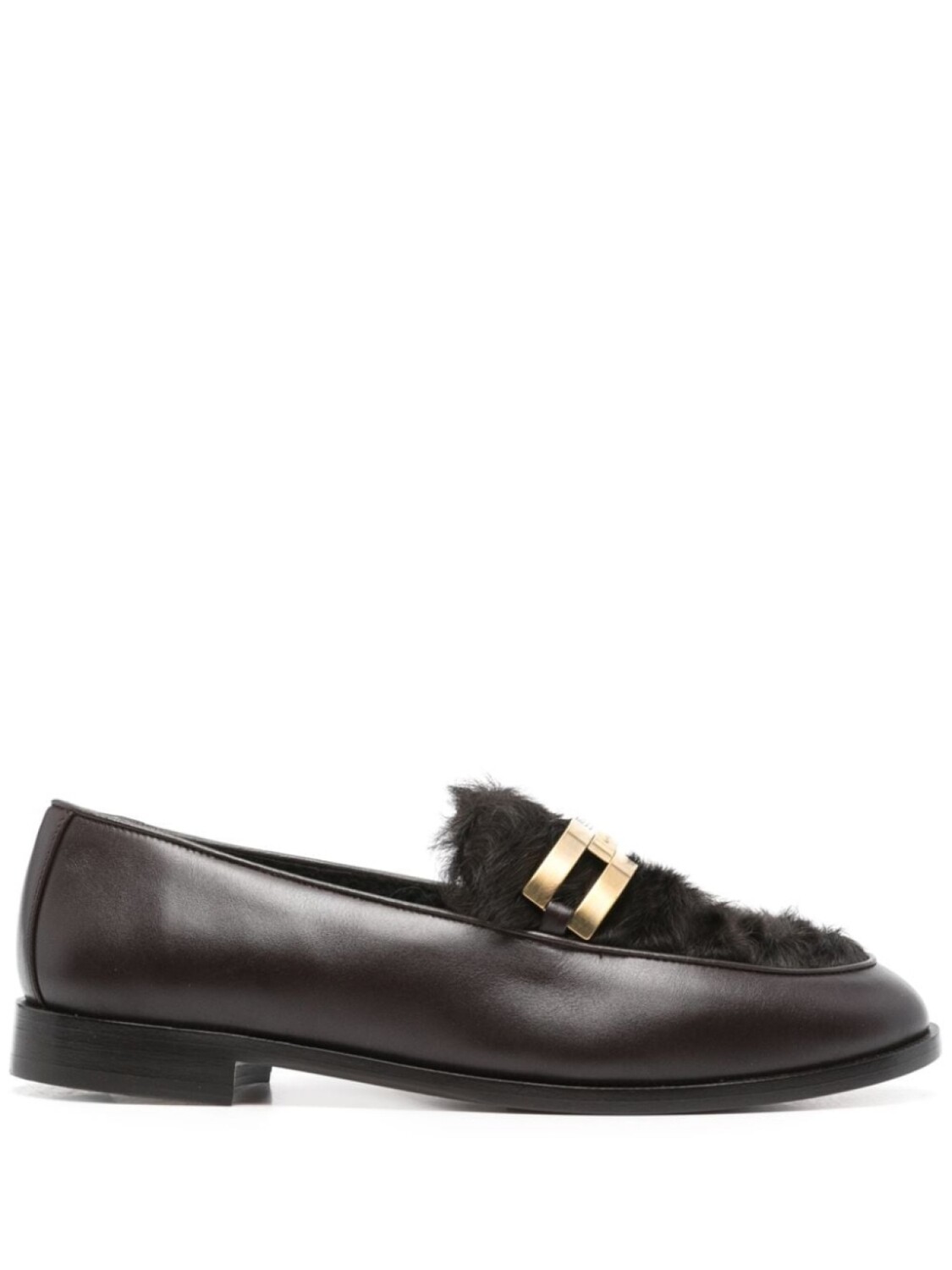 Лоферы с отделкой из овчины Aquazzura, коричневый
