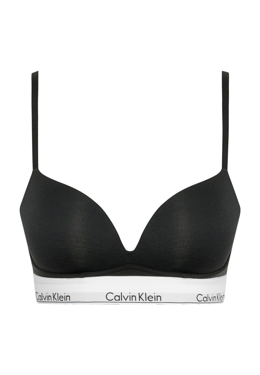 

Бюстгальтер пуш-ап с логотипом под грудью, женский Calvin Klein, черный
