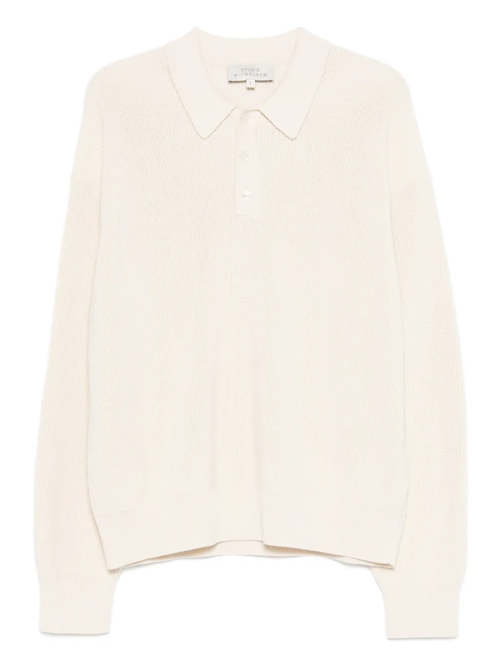 

Рубашка поло на пуговицах Studio Nicholson, нейтральный