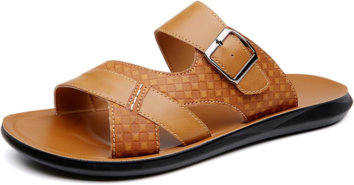 

Мужские сандалии Abborora из премиальной натуральной кожи, шлепанцы на лето, коричневый