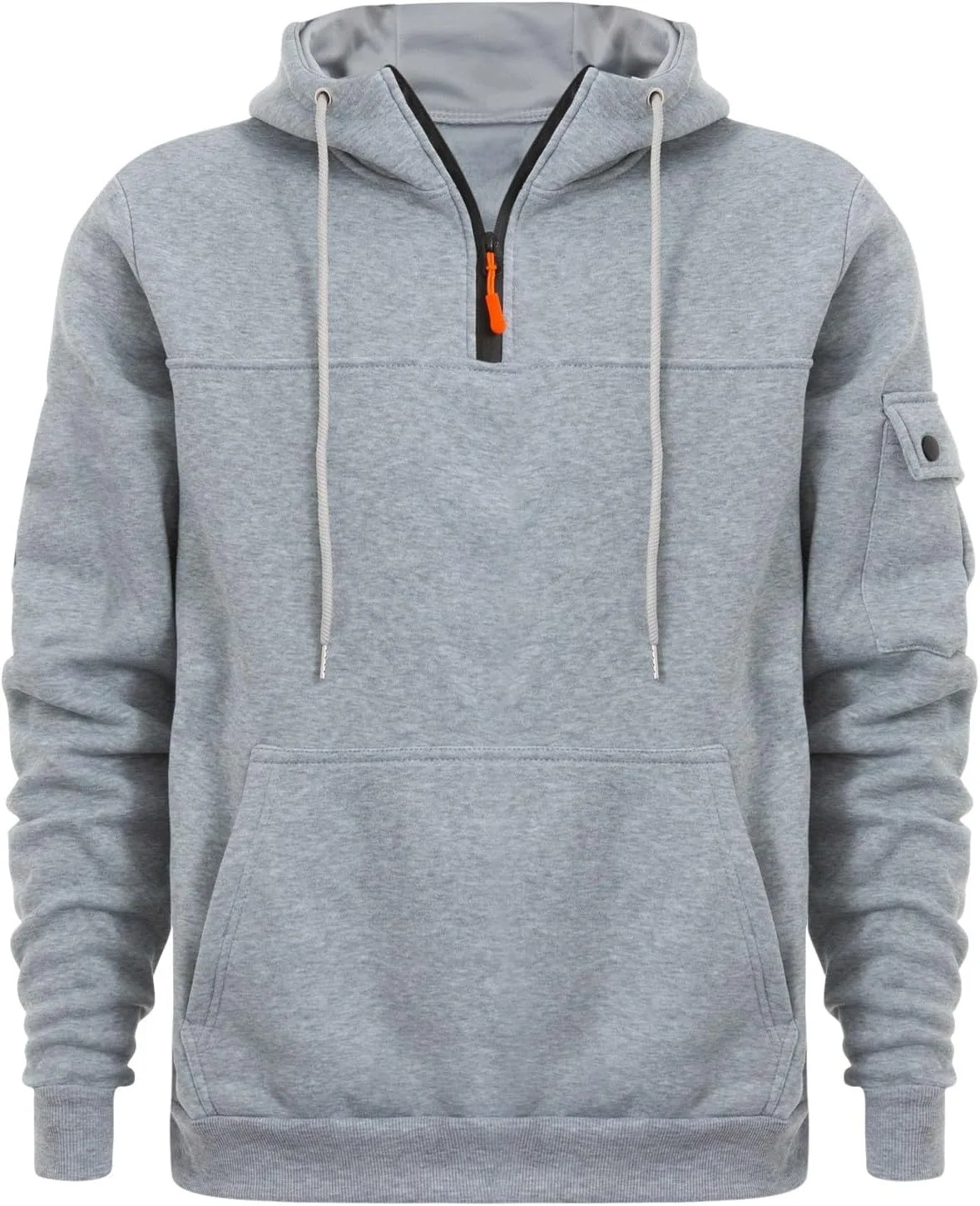 

Мужская мода: худи с флисовой подкладкой, свободный крой, 1/4 молнии AGWOLF