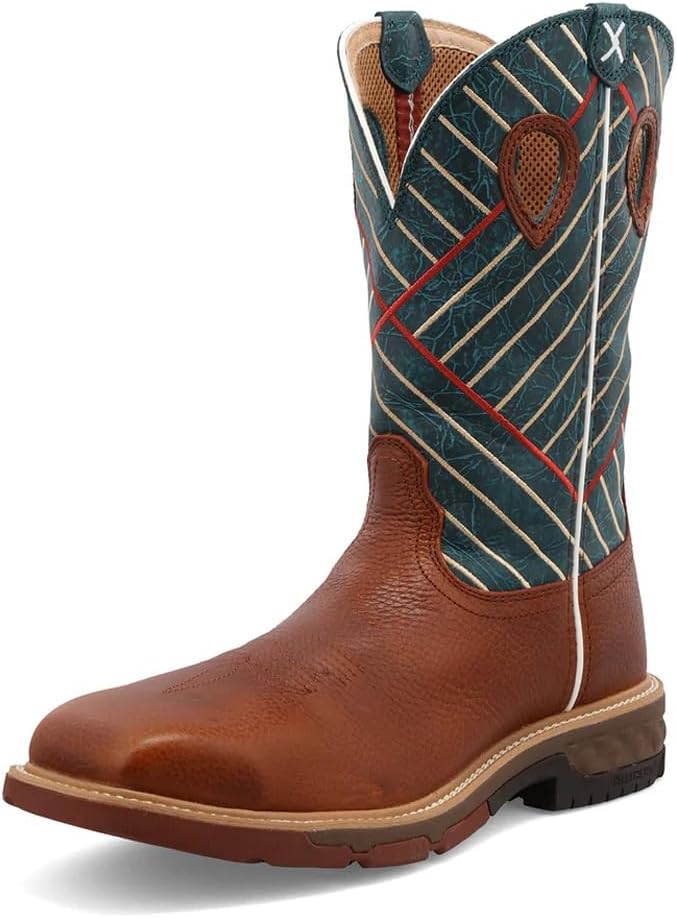 

Ботинки Twisted X Men's 12 с металлическим носком в западном стиле, зеленый