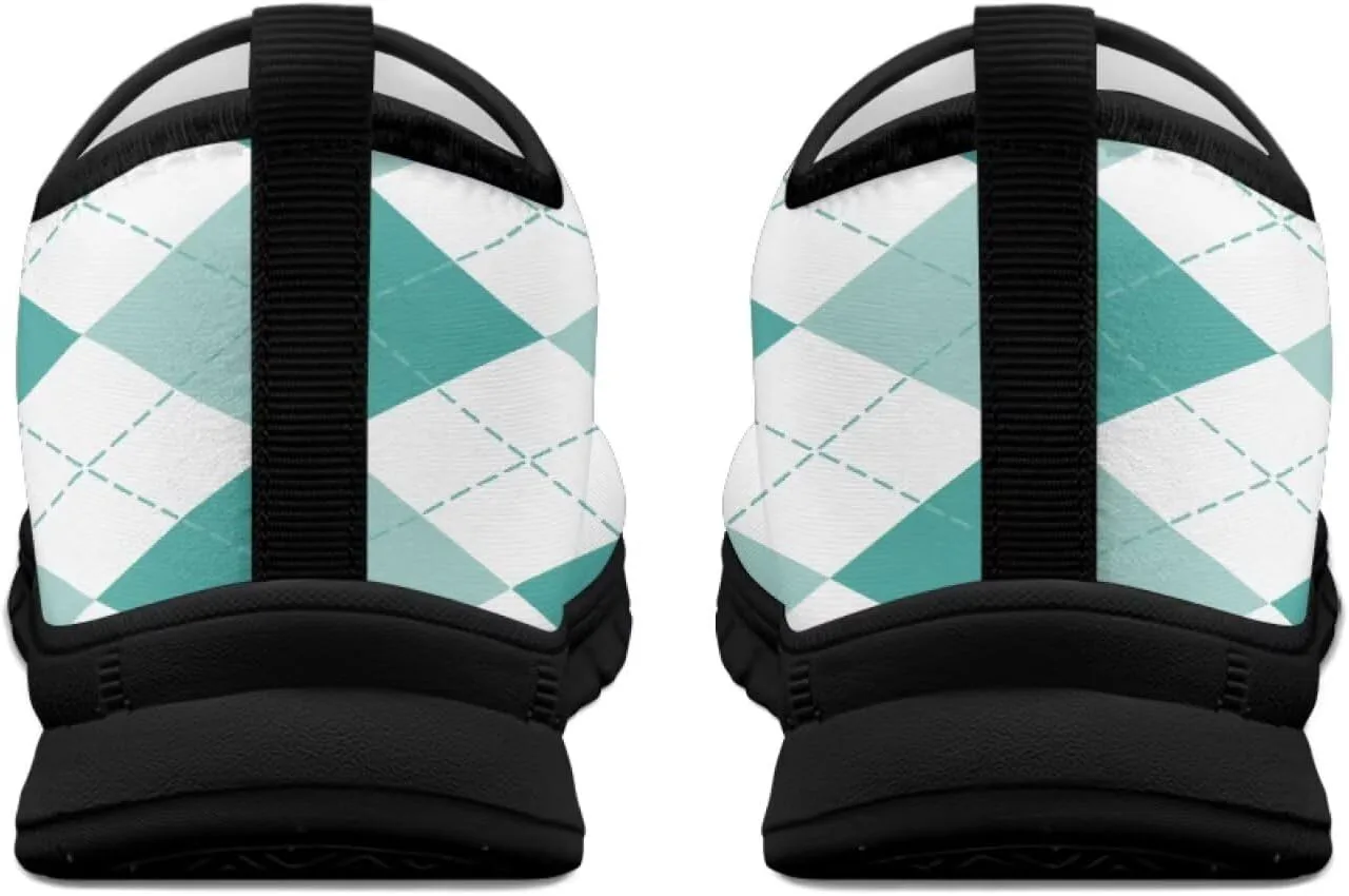 Женские кроссовки Howilath Slip on, дышащие повседневные лоферы для бега, удобная обувь без шнурков с противоскользящей подошвой, зеленый — фото 4
