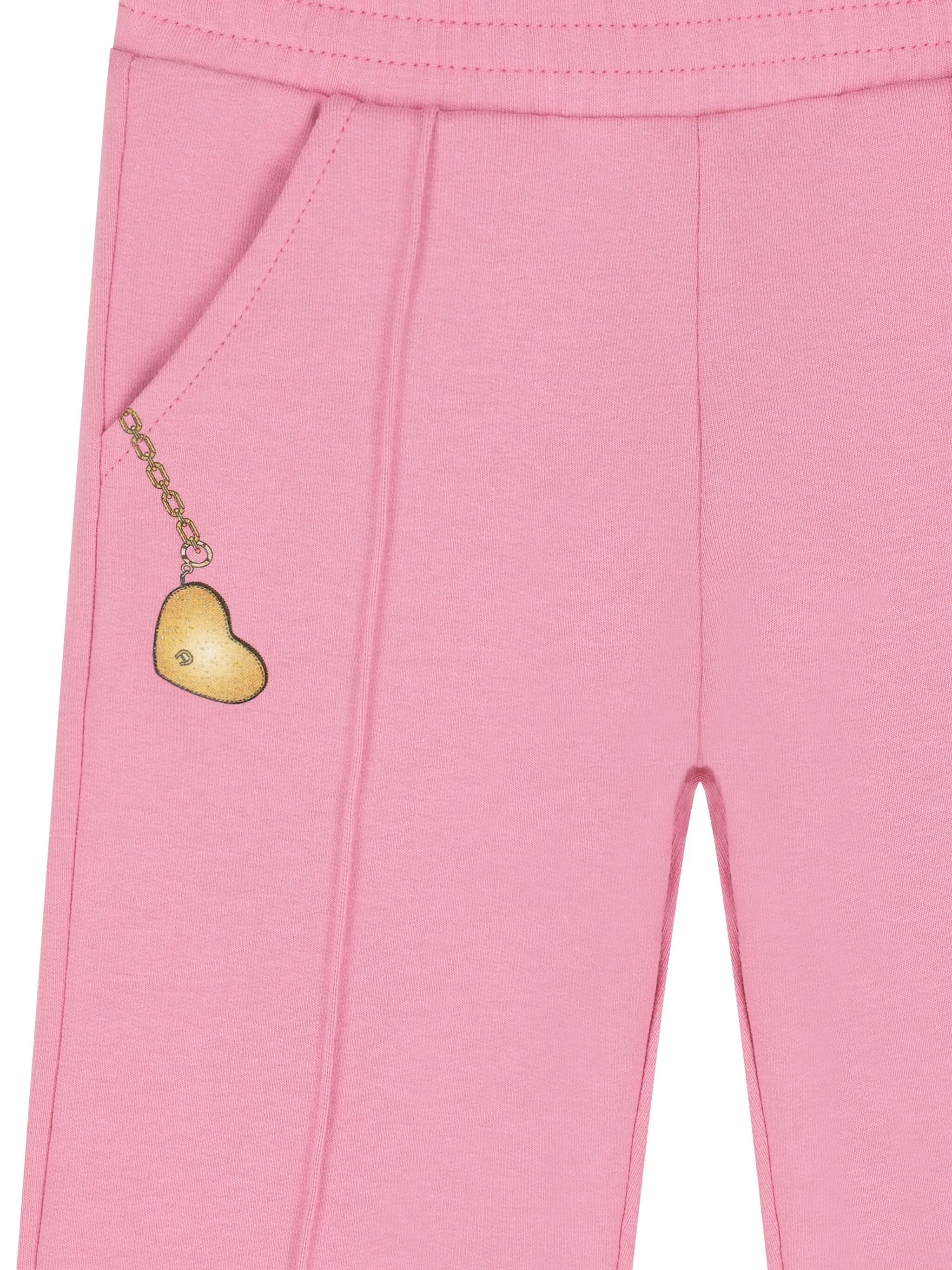 Спортивные брюки с декором Heart Aigner Kids, розовый — фото 3