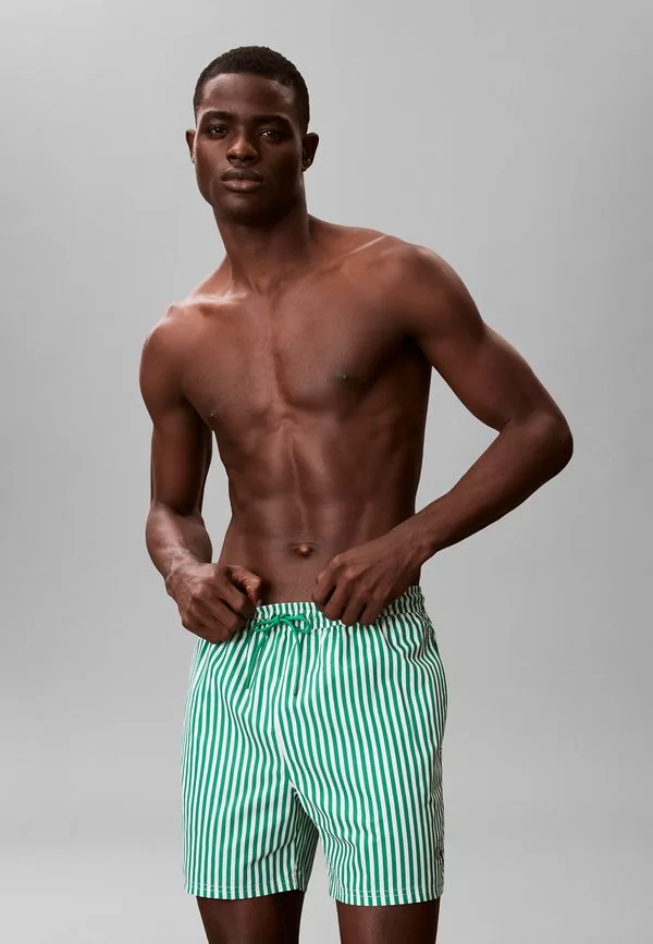 

Плавки средней длины с завязками на поясе и графическим монограммом. Calvin Klein Swimwear, Penny Stripe+Mardi Gras Green, Зеленый, Плавки средней длины с завязками на поясе и графическим монограммом. Calvin Klein Swimwear, Penny Stripe+Mardi Gras Green