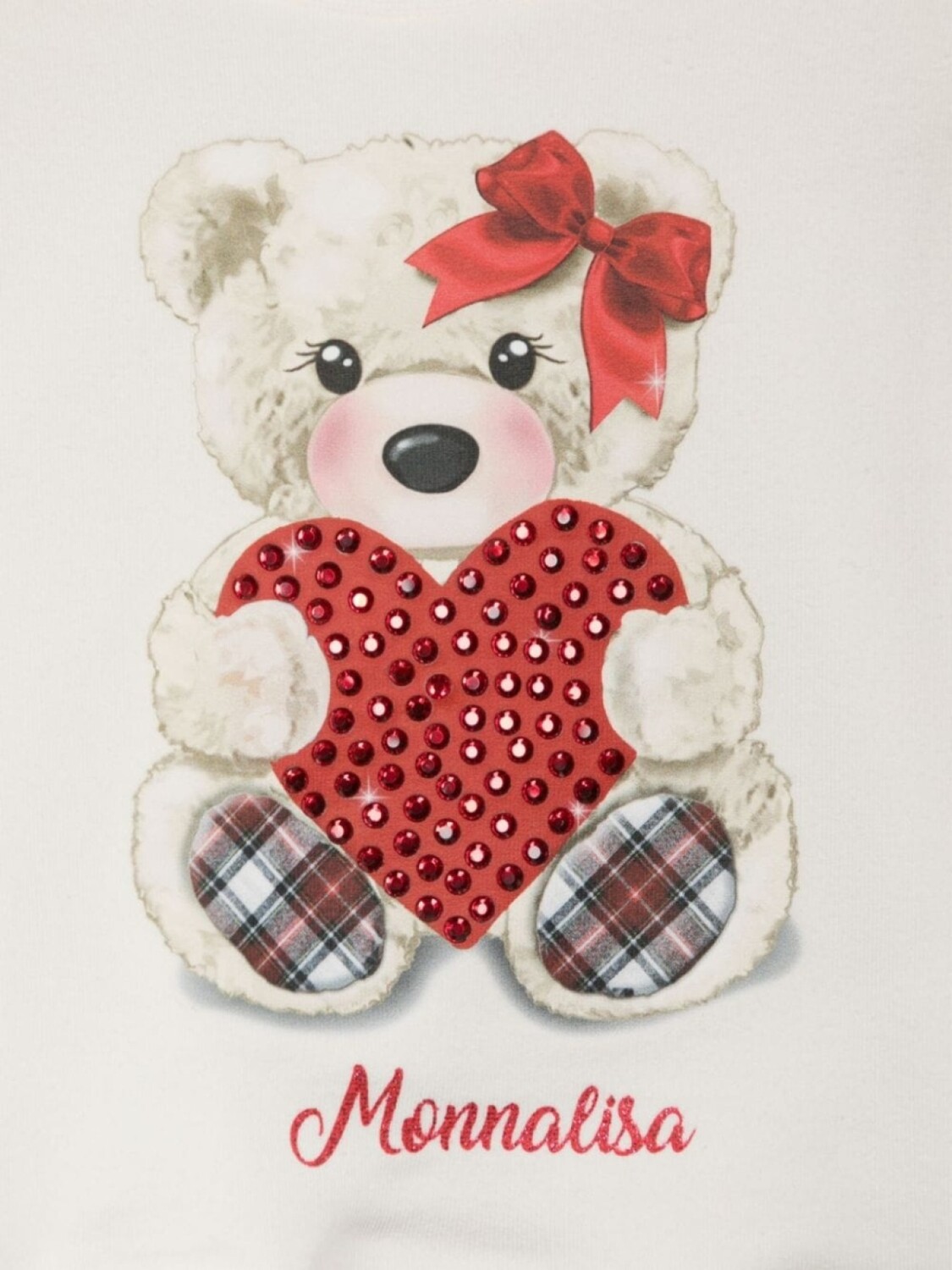 Monnalisa толстовка из джерси с принтом Teddy Bear, белый — фото 3