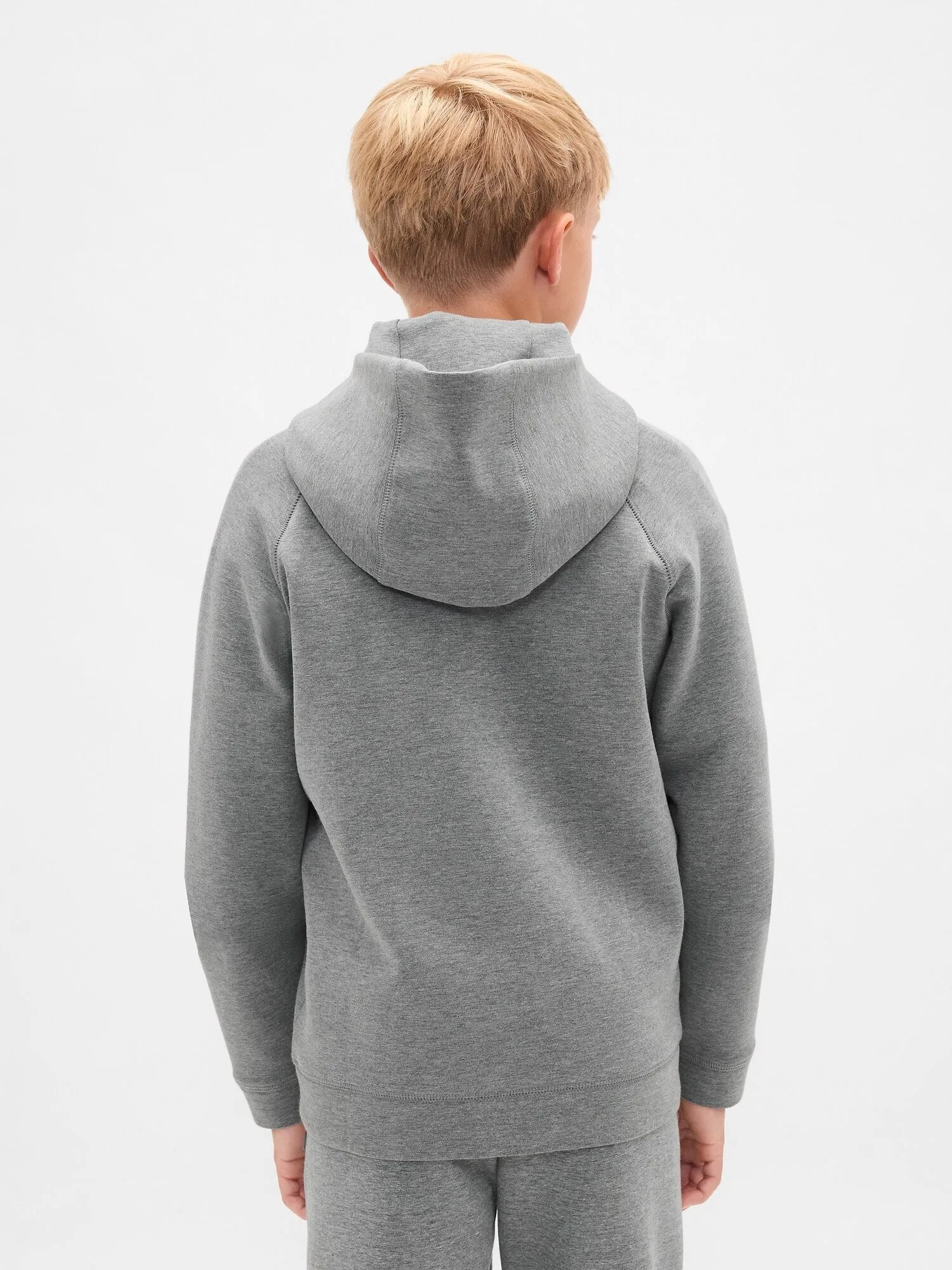 (K)GapFit Tech Quick Dry Hoodie (Kids) GAP, B38_GREY_HEATHER — фото 3