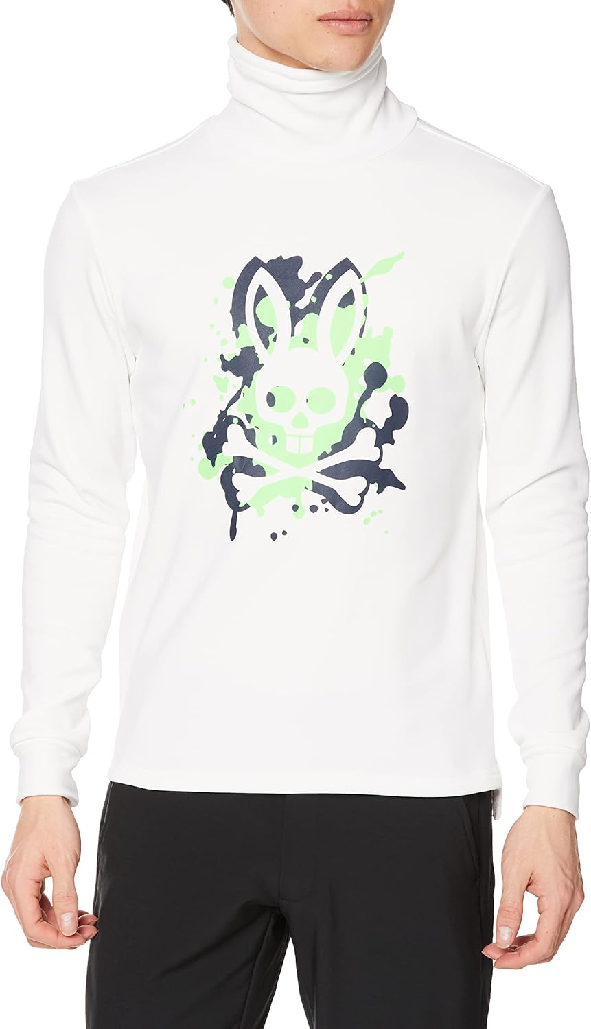 

Мужская толстовка с высоким воротником Psycho Bunny, белая, Белый, Мужская толстовка с высоким воротником Psycho Bunny, белая