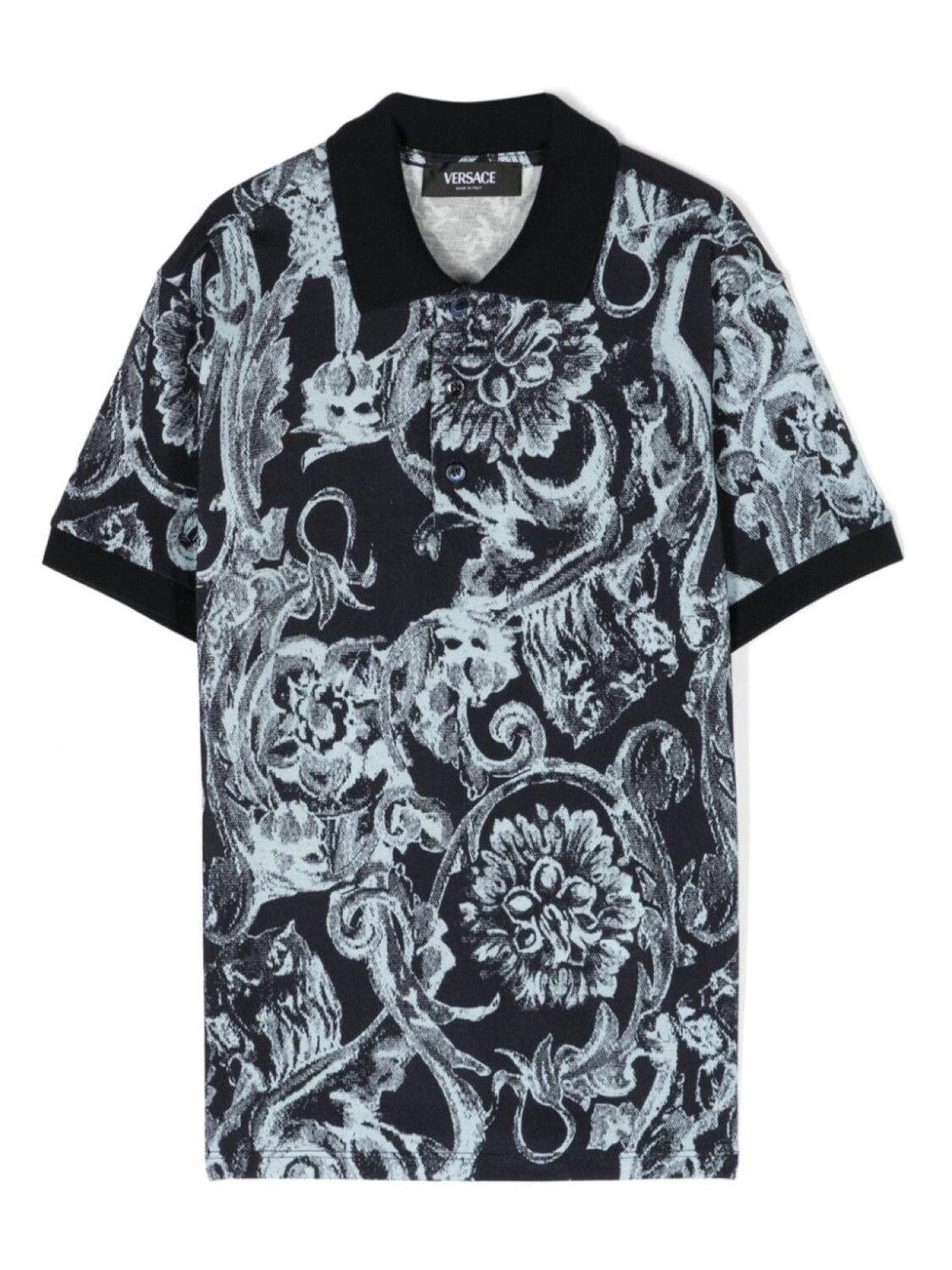 

Versace Kids рубашка поло с принтом Barocco, синий