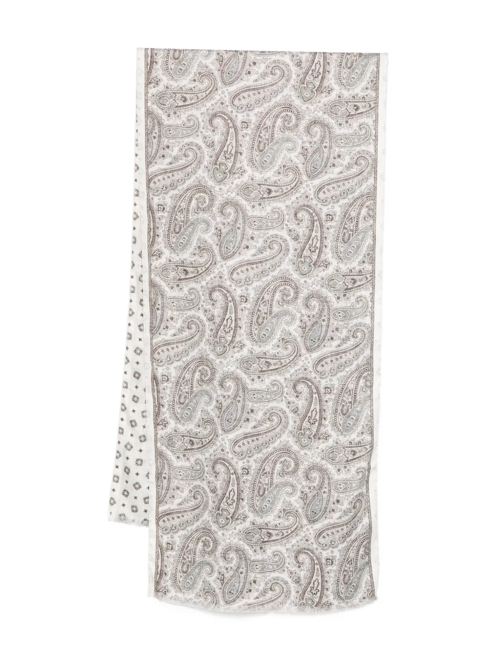 

Шелковый шарф с узором пейсли Dell'Oglio, серый