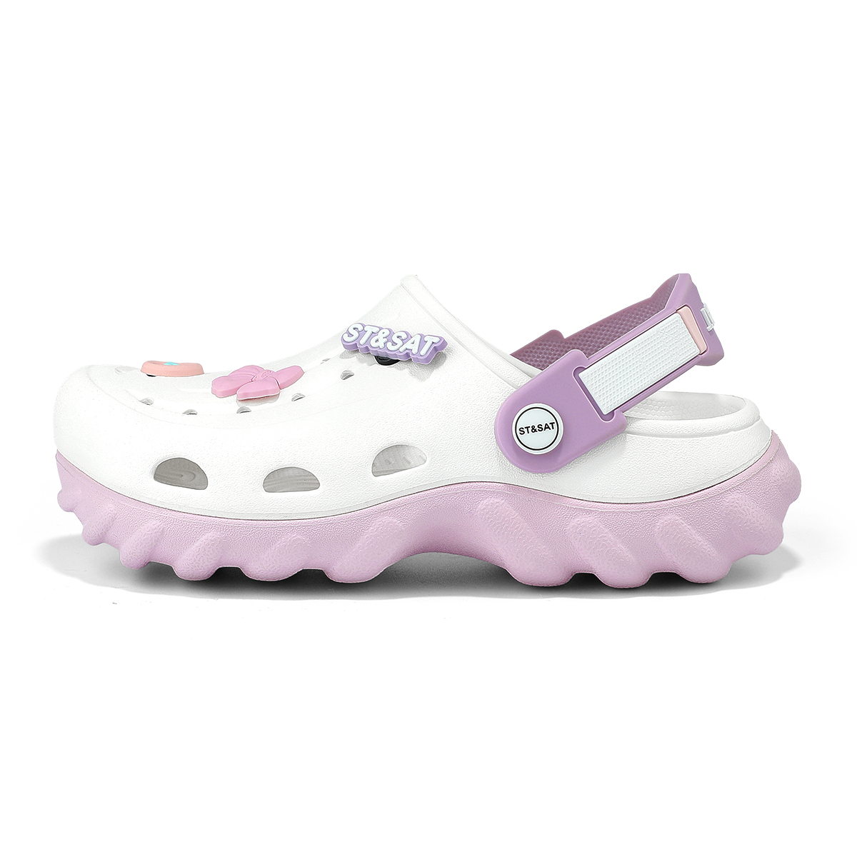 

Сандалии детские противоскользящие ST&SAT KIDS, белый/фиолетовый