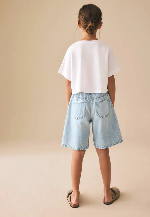 Свободные джинсовые шорты Next, Light Blue — фото 3