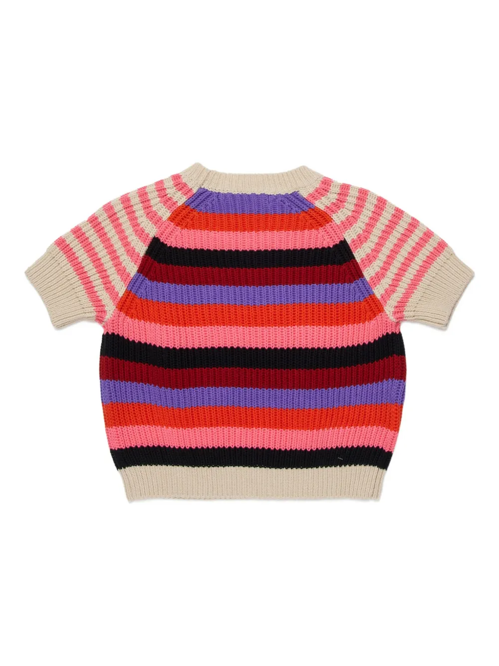 Трикотажная футболка в полоску Marni Kids, розовый — фото 2