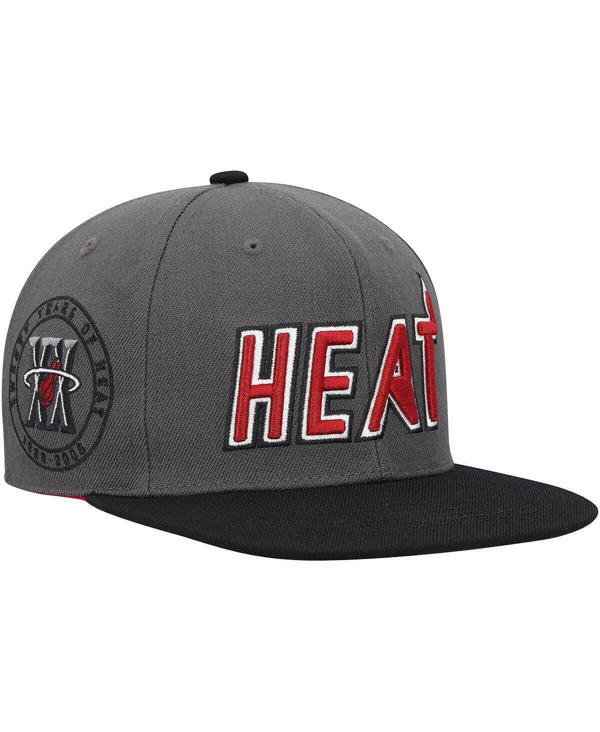 

Мужская серо-черная шляпа Miami Heat Hardwood Classics 20th Anniversary Born and Bred Mitchell & Ness