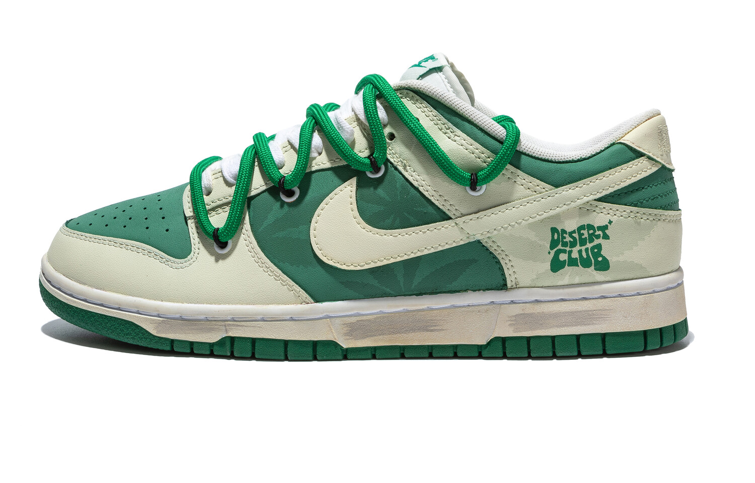 

Кроссовки Nike Dunk Skateboarding Shoes Men Low-top Green/Brown, зеленый/коричневый/бежевый