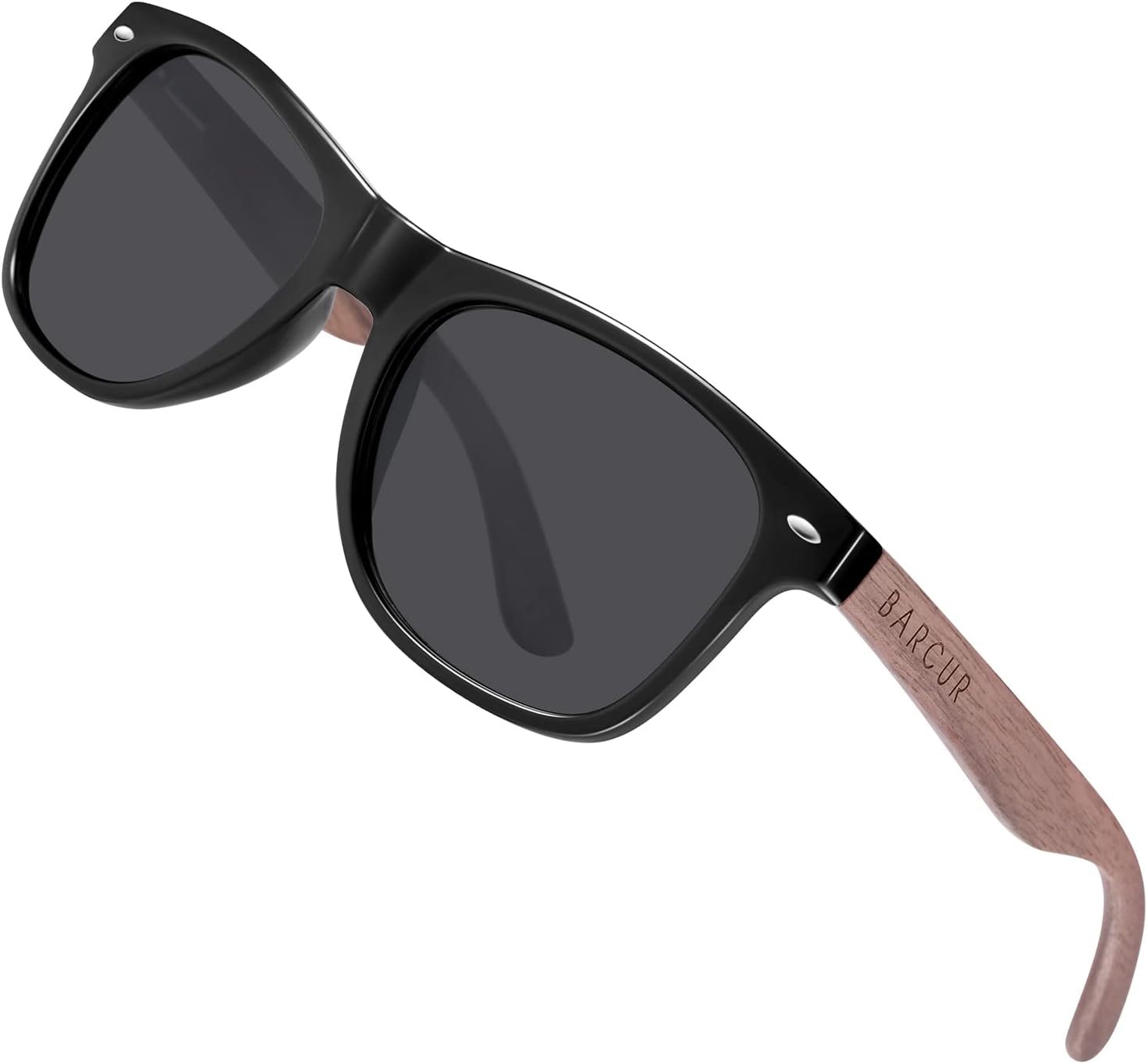 

Солнцезащитные очки Barcur Wood для мужчин и женщин, поляризованные, с защитой от УФ-излучения, оправа из черного ореха/дерева «зебра», в комплекте с футляром, Walnut Black Grey