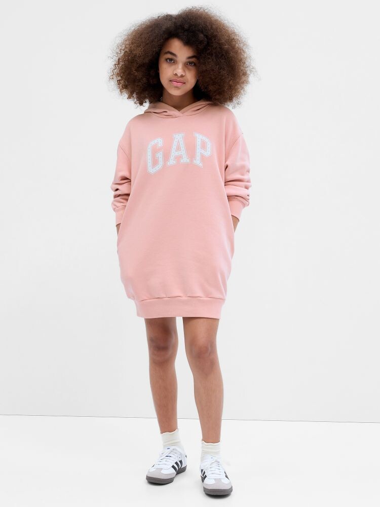

Детское платье-толстовка с логотипом Gap, розовый
