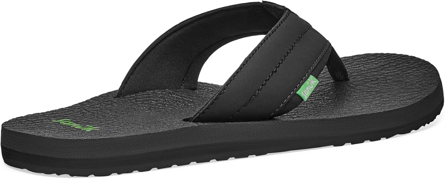 Sanuk Mens Beer Cozy 2 | Flip Flops for Men | Mens Сандалии | Beach Сандалии | Supportive & Lightweight | Memory Foam Footbed, черный — фото 4