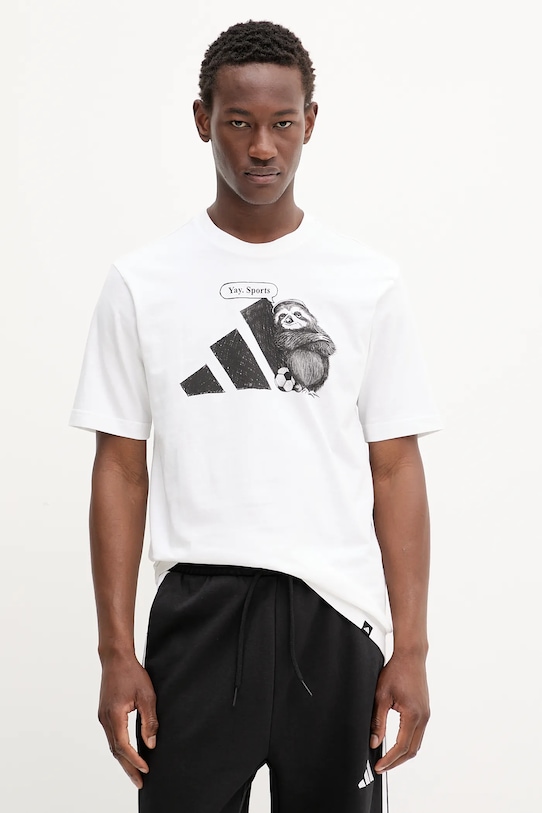 

Хлопковая футболка Adidas, белый