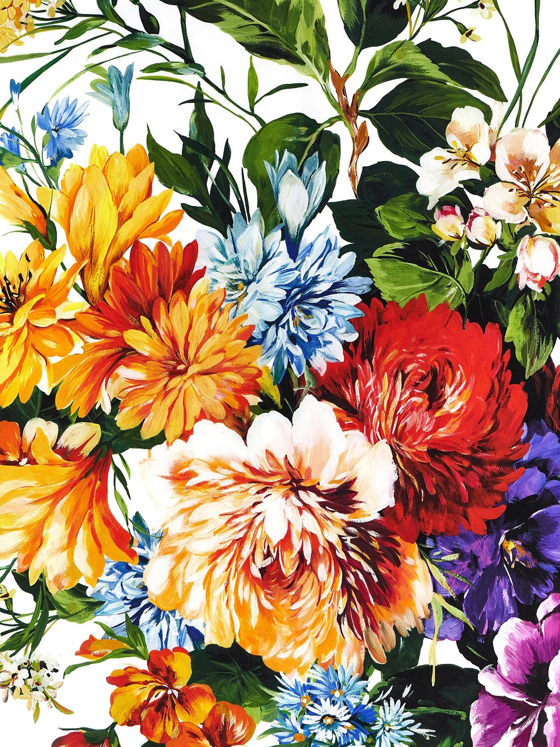 Шарф с цветочным принтом DOLCE & GABBANA, мультиколор — фото 3