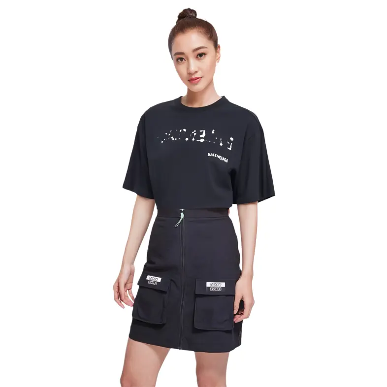 Футболка женская Balenciaga Large Fit, черный / белый — фото 4