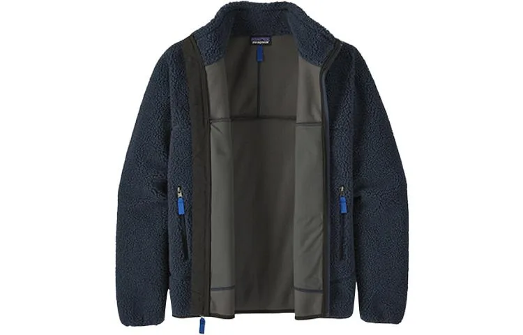 Куртка с контрастными карманами из искусственной овчины Patagonia, Marine Blue/NENA