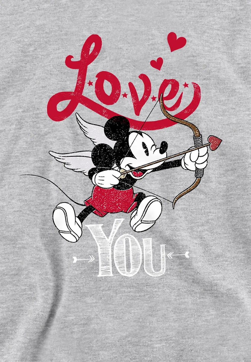 Детская худи Mickey Mouse Cupid Love You, Disney, серый — фото 2