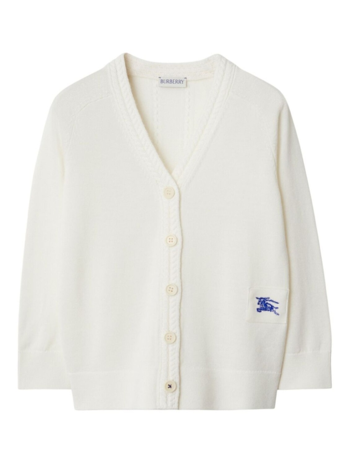 

Burberry Kids шерстяной кардиган с нашивкой EKD, белый