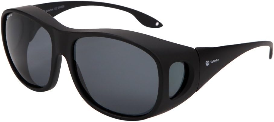 

Солнцезащитные очки Solarfun с поляризованными линзами, надеваемые поверх обычных очков, обеспечивают защиту от солнечного излучения и подходят для вождения как мужчинам, так и женщинам FUN SOLARFUN, Black-new