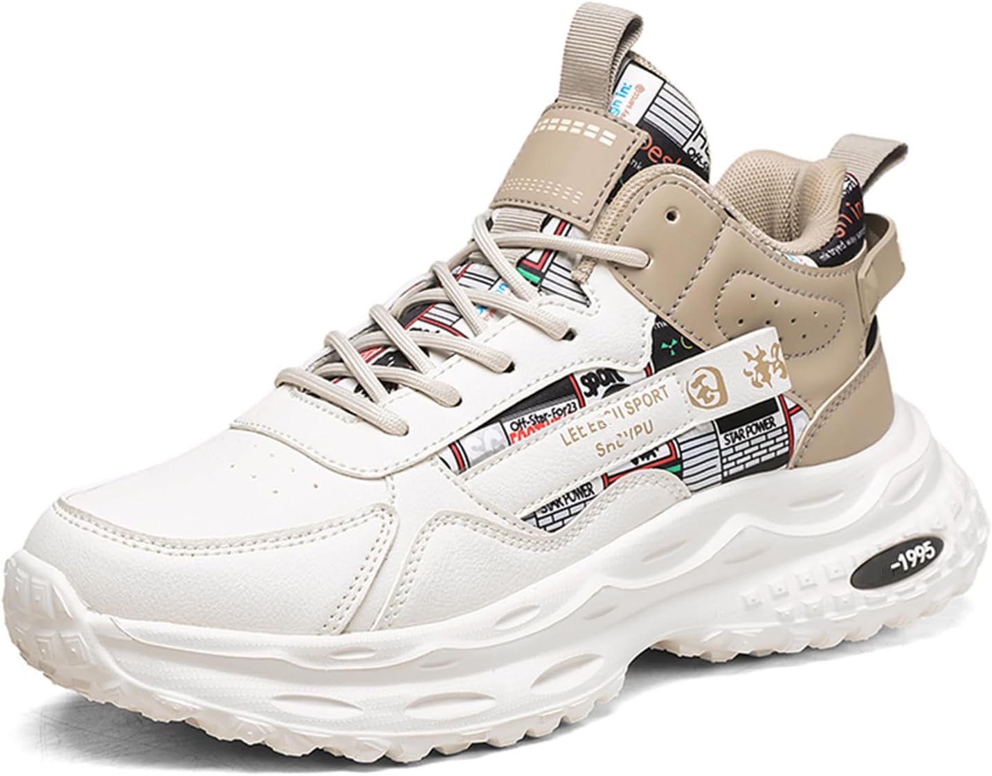 

Мужские повседневные спортивные кроссовки для тенниса, бега, ходьбы и тренировок, модные массивные кроссовки для мужчин Spwagym, бежевый/хаки