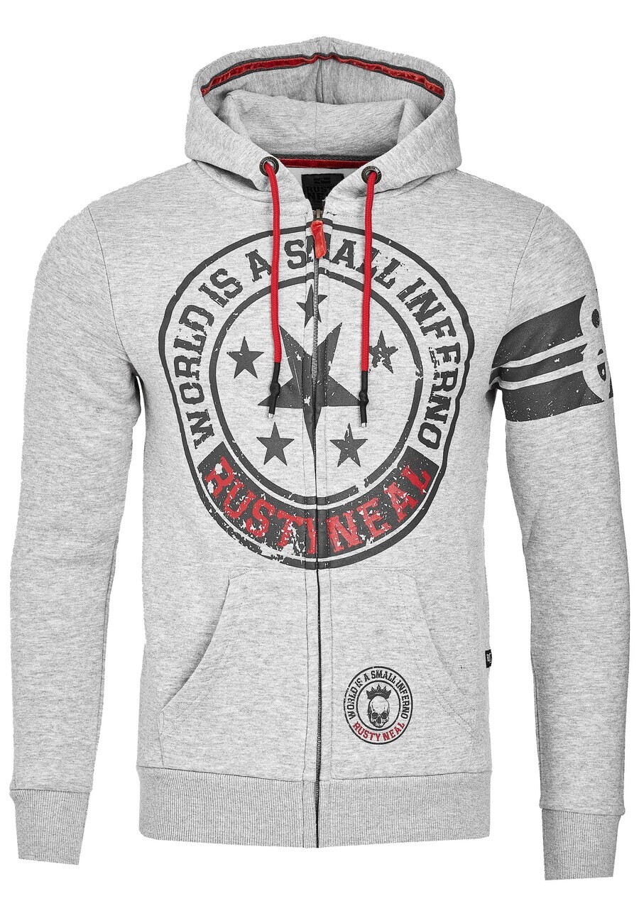 

Толстовка с капюшоном на молнии Rusty Neal Zip-Up Hoodie, серый