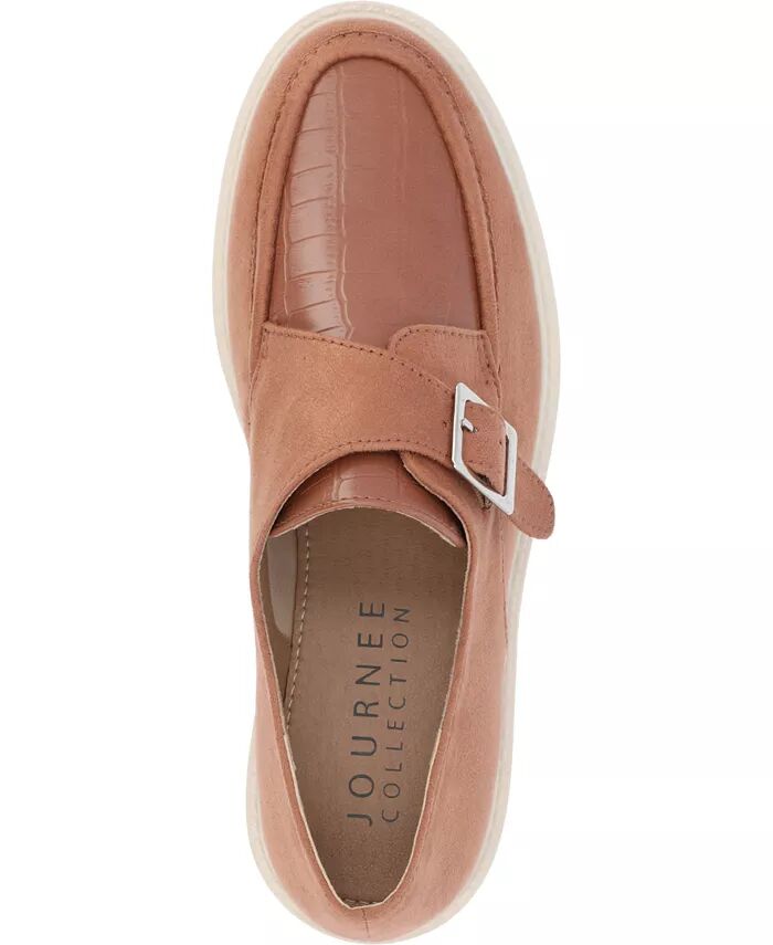 Женские мокасины Azula Almond Toe Journee Collection, коричневый/бежевый — фото 4