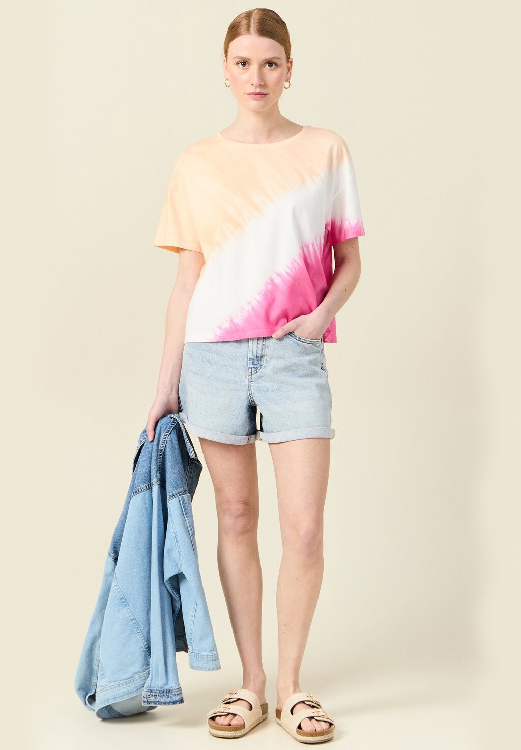 

Футболка с принтом MIT KURZEN ÄRMELN BONOBO Jeans, светло-розовый