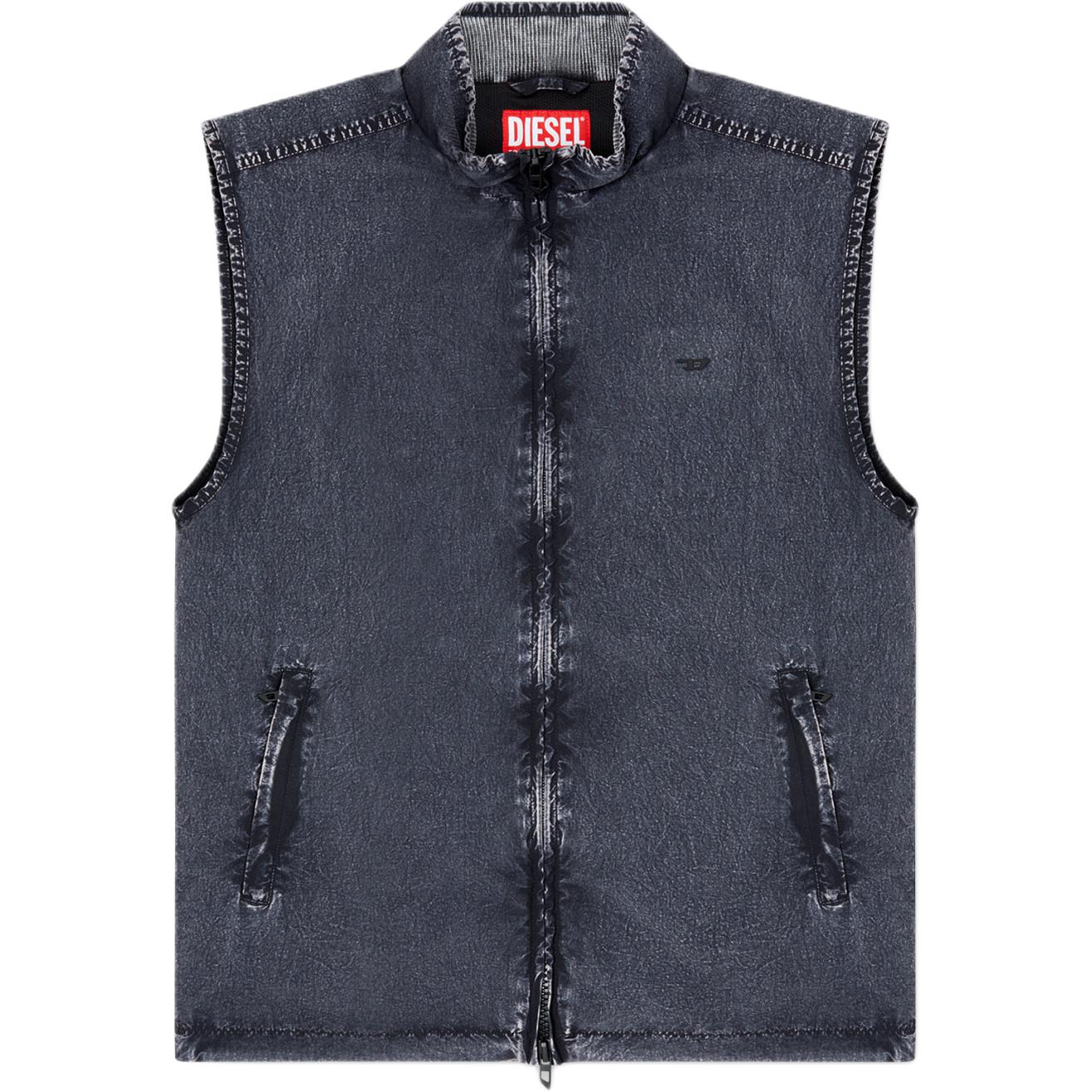 

DIESEL Жилет без рукавов с эффектом денима, Dark Blue