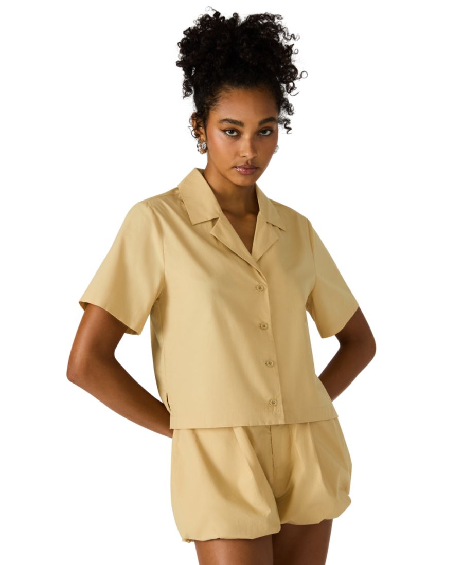 

Женская блузка Sandra с воротником и пуговицами спереди Steve Madden, Taupe