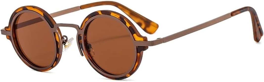 

Солнцезащитные очки с защитой UV400 | Панк, маленькие круглые, градиентные | для женщин и мужчин, для занятий спортом на открытом воздухе и вождения LXLHWN, Leopard Tea