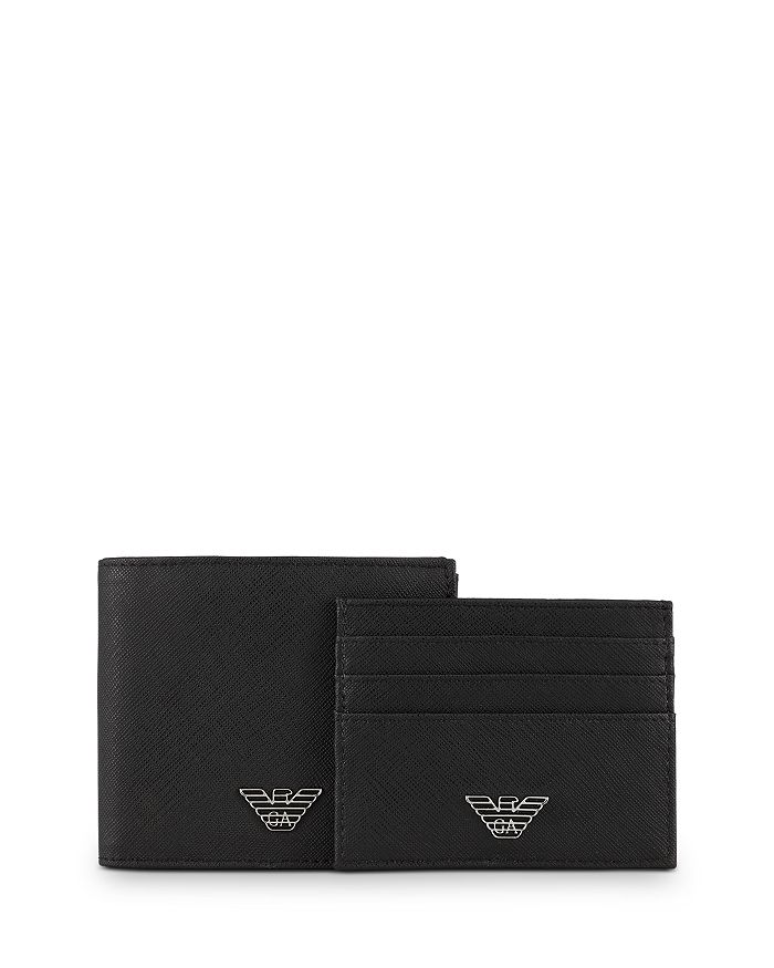 

Подарочный набор для хранения карт и кошелька Emporio Armani, черный