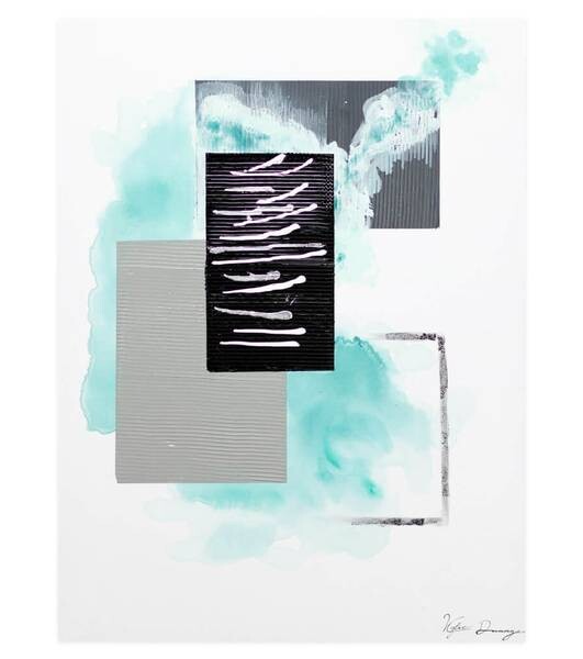 

Акриловая картина ручной работы KUNSTLOFT Cloudy Interaction цвет grau/türkis
