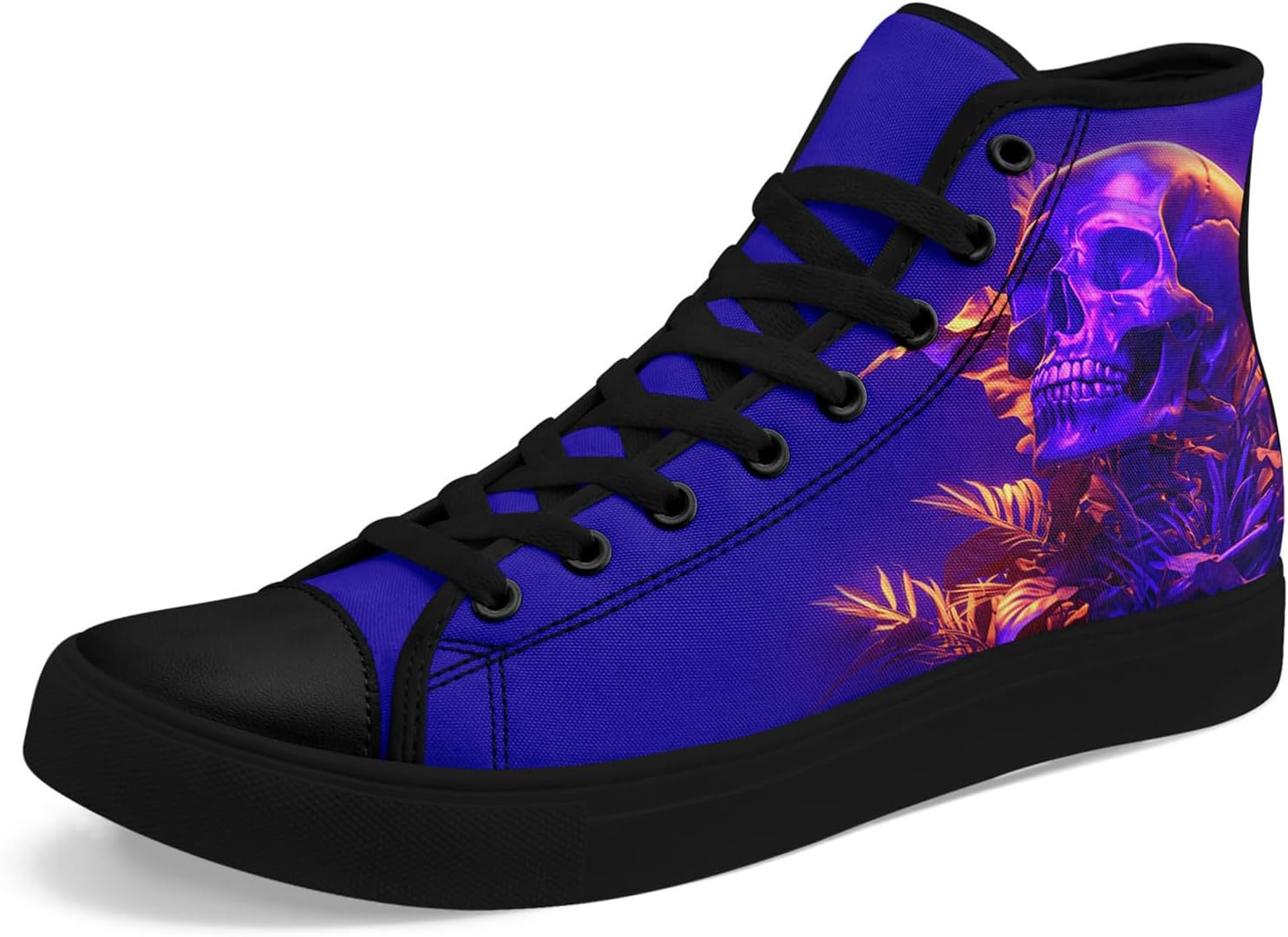 

Модные готические кроссовки на высокой подошве с черепом для мужчин и женщин, легкие, повседневные, удобные, дышащие, летние стильные плоские кеды Awsole, черный/оранжевый/фиолетовый