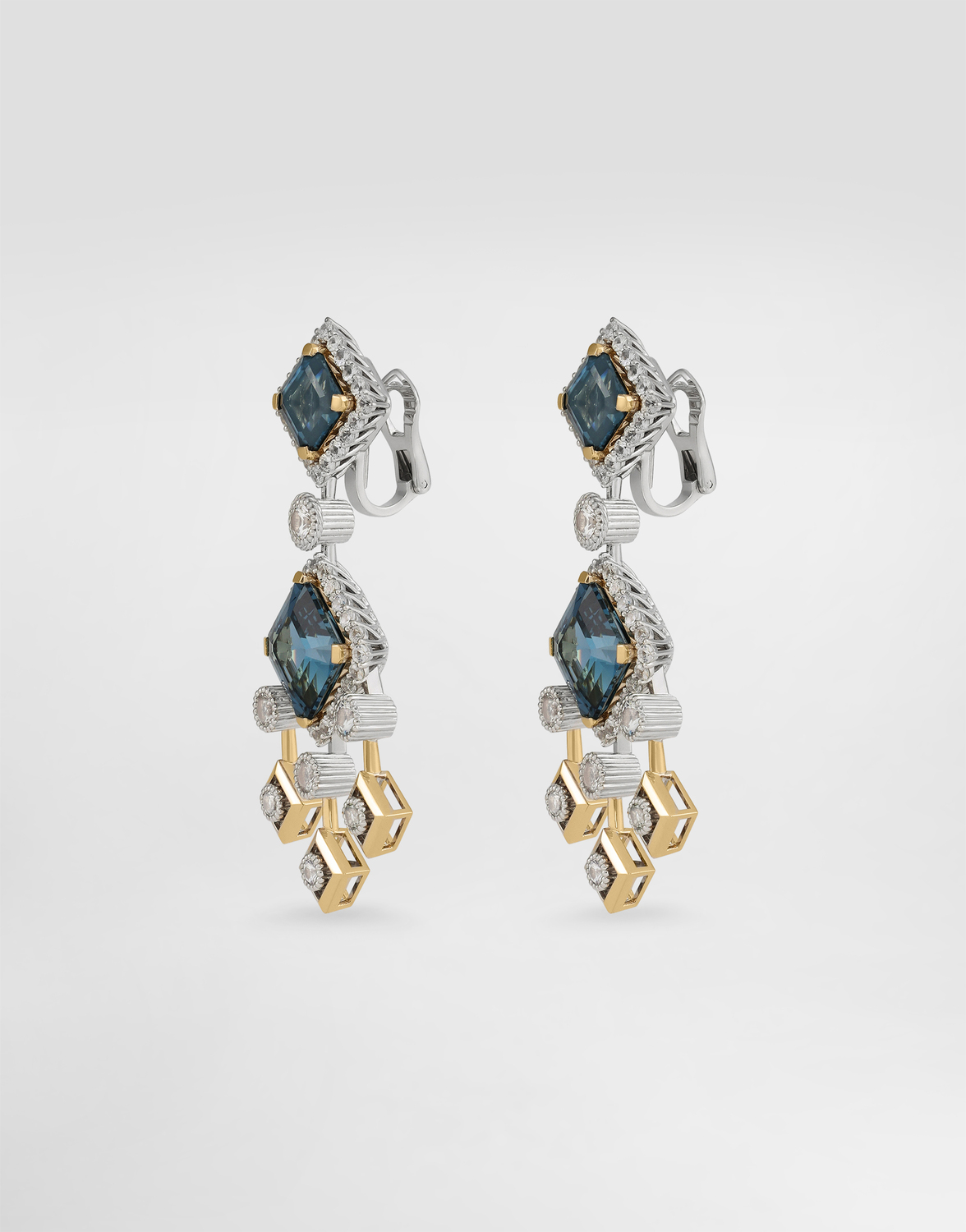 Серьги eleganza из белого и желтого золота 18 карат с топазами и сапфирами Dolce & Gabbana, золото — фото 3